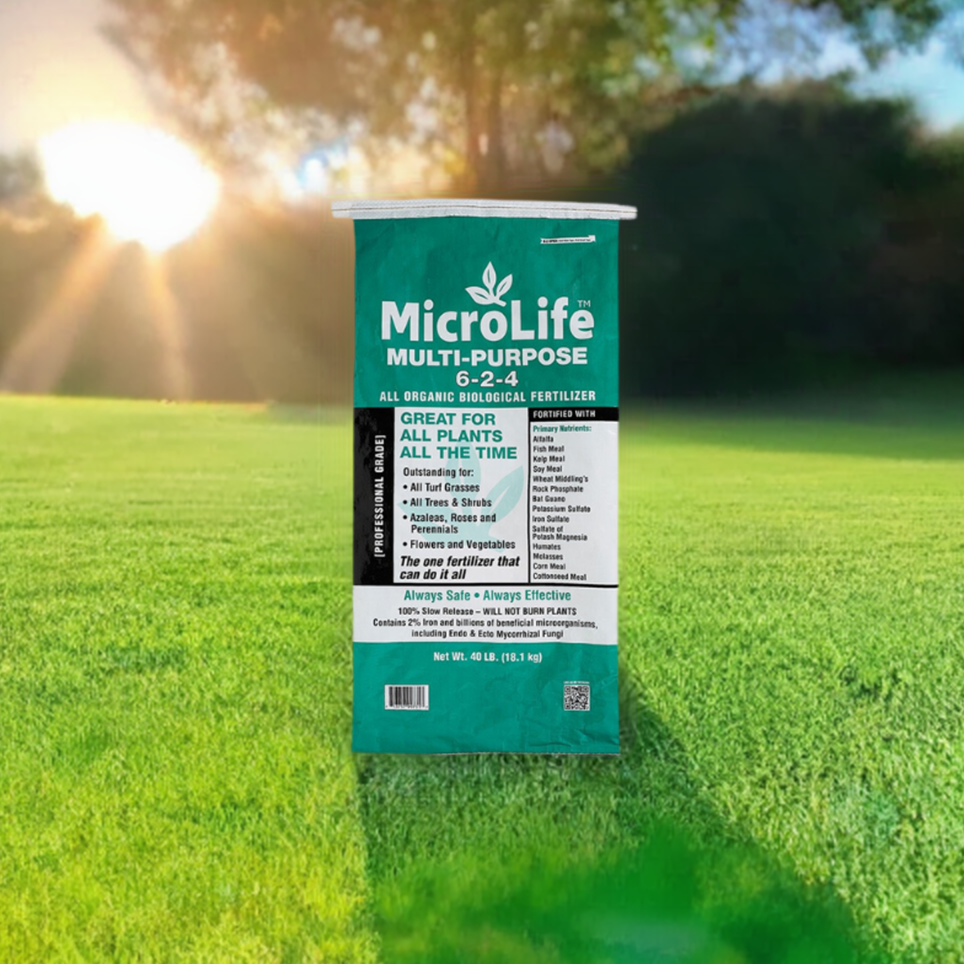 MicroLife Organic Multi-Purpose Fertilizer 6-2-4 - Safe for Pets & Kids | 40 LB Bag