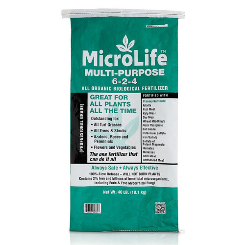 MicroLife Organic Multi-Purpose Fertilizer 6-2-4 - Safe for Pets & Kids | 40 LB Bag