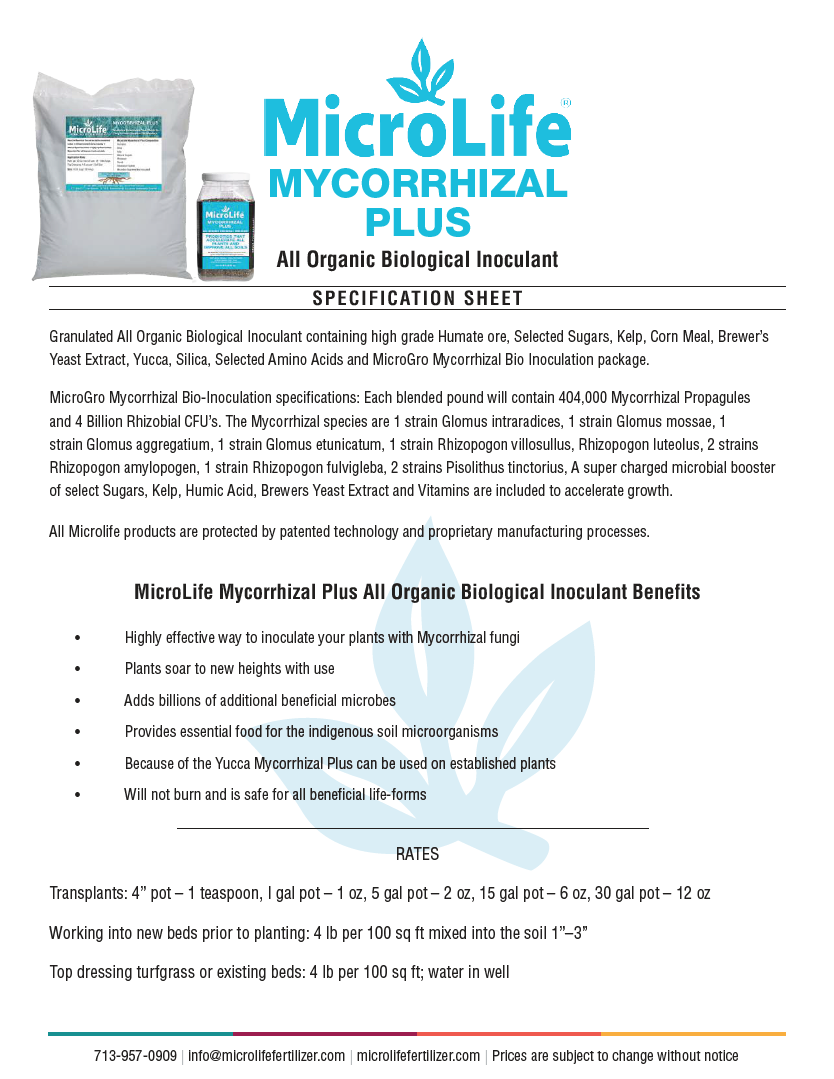 MicroLife Mycorrhizal Plus | 9 LB Jug