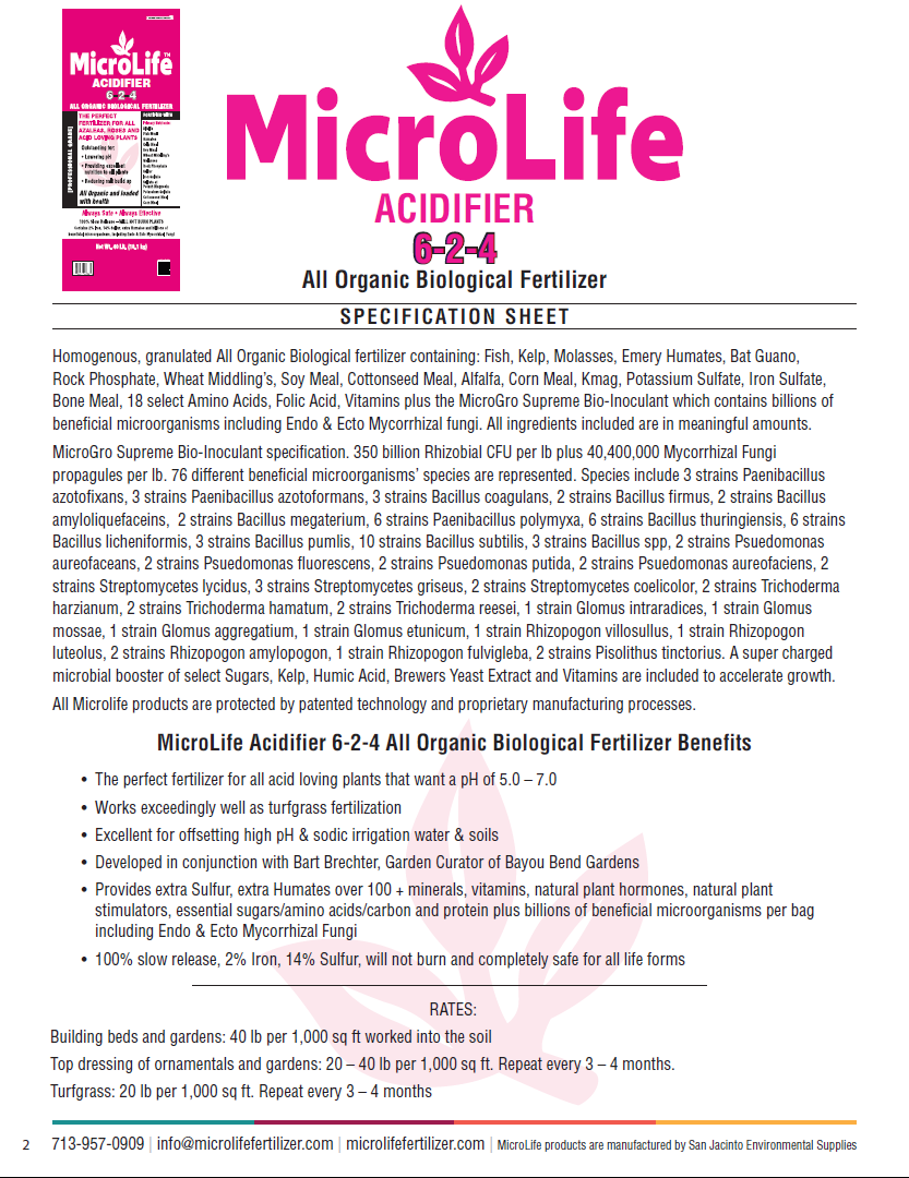MicroLife Acidifier 6-2-4 | 40 LB Bag