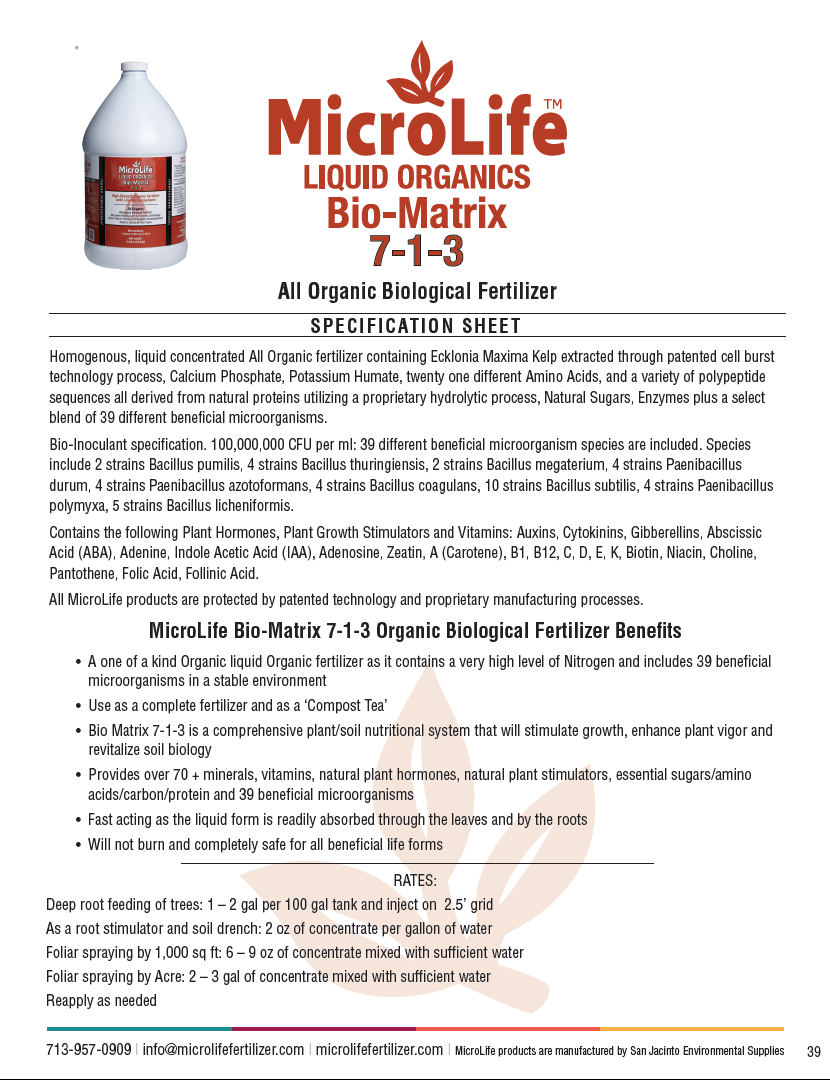 MicroLife Bio-Matrix 7-1-3 | 1 Gallon