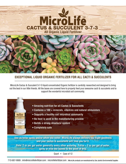 do cactus and succulents need fertilizer MicroLife Fertilizer - Cactus & Succulent 3-7-3