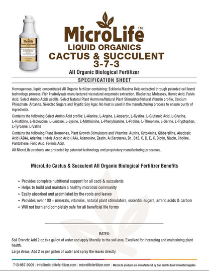 MicroLife Cactus & Succulent 3-7-3 | 1 Quart