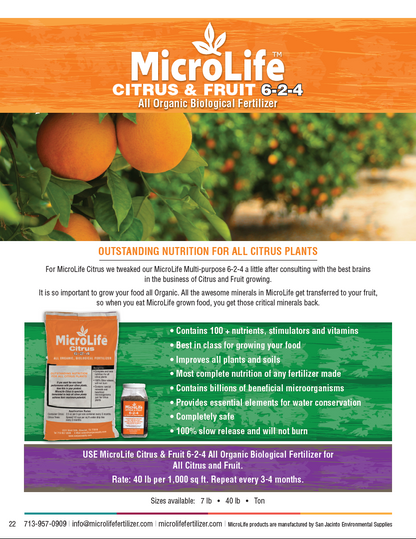 MicroLife Citrus & Fruit 6-2-4 | 40 LB Bag