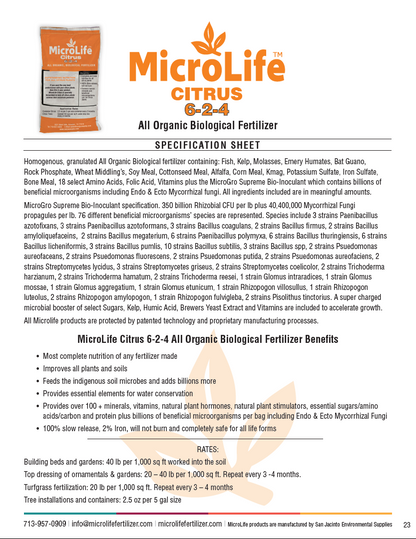 MicroLife Citrus & Fruit 6-2-4 | 7 LB Jug