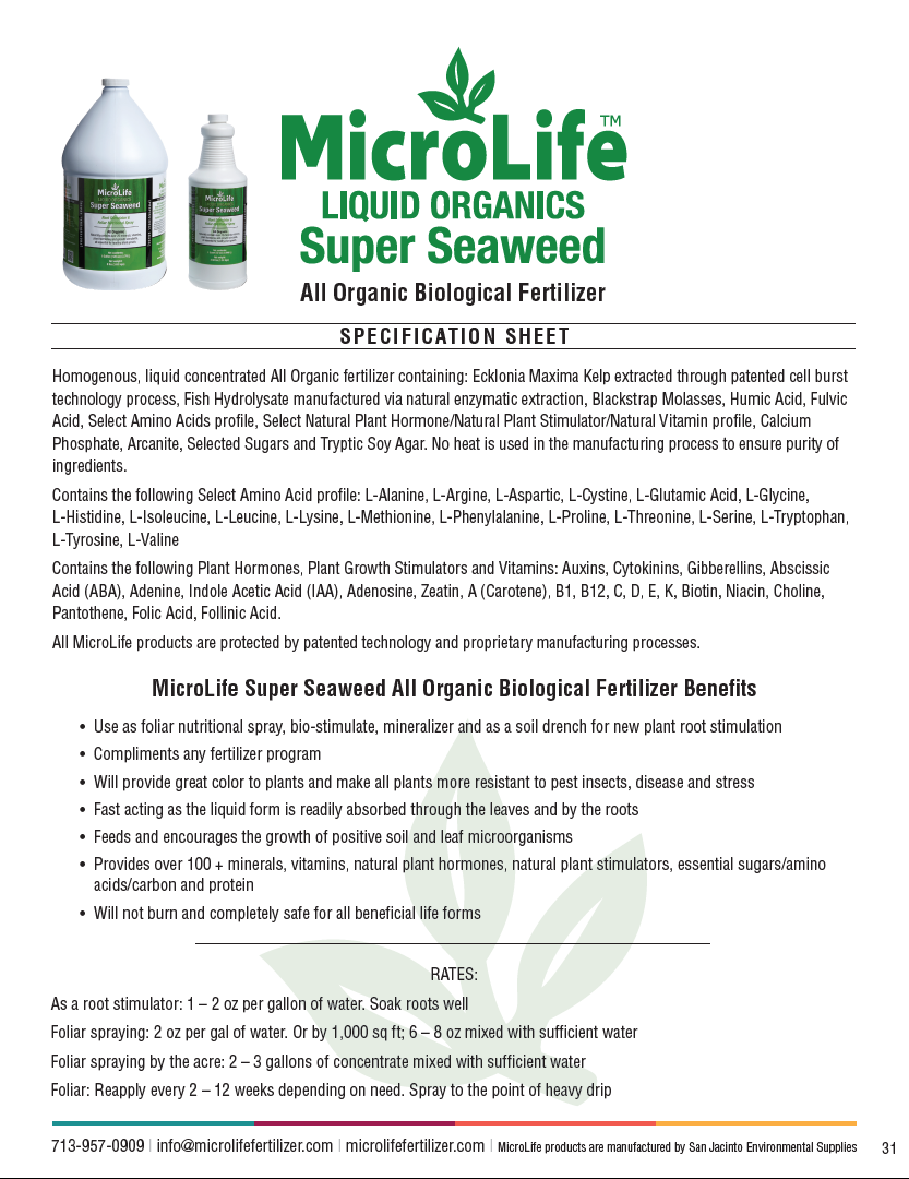 MicroLife Super Seaweed 0-0-0.3 | 1 Quart