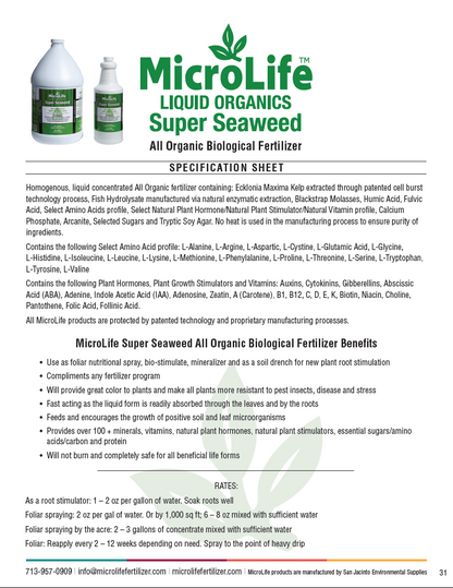 MicroLife Super Seaweed 0-0-0.3 | 1 Gallon