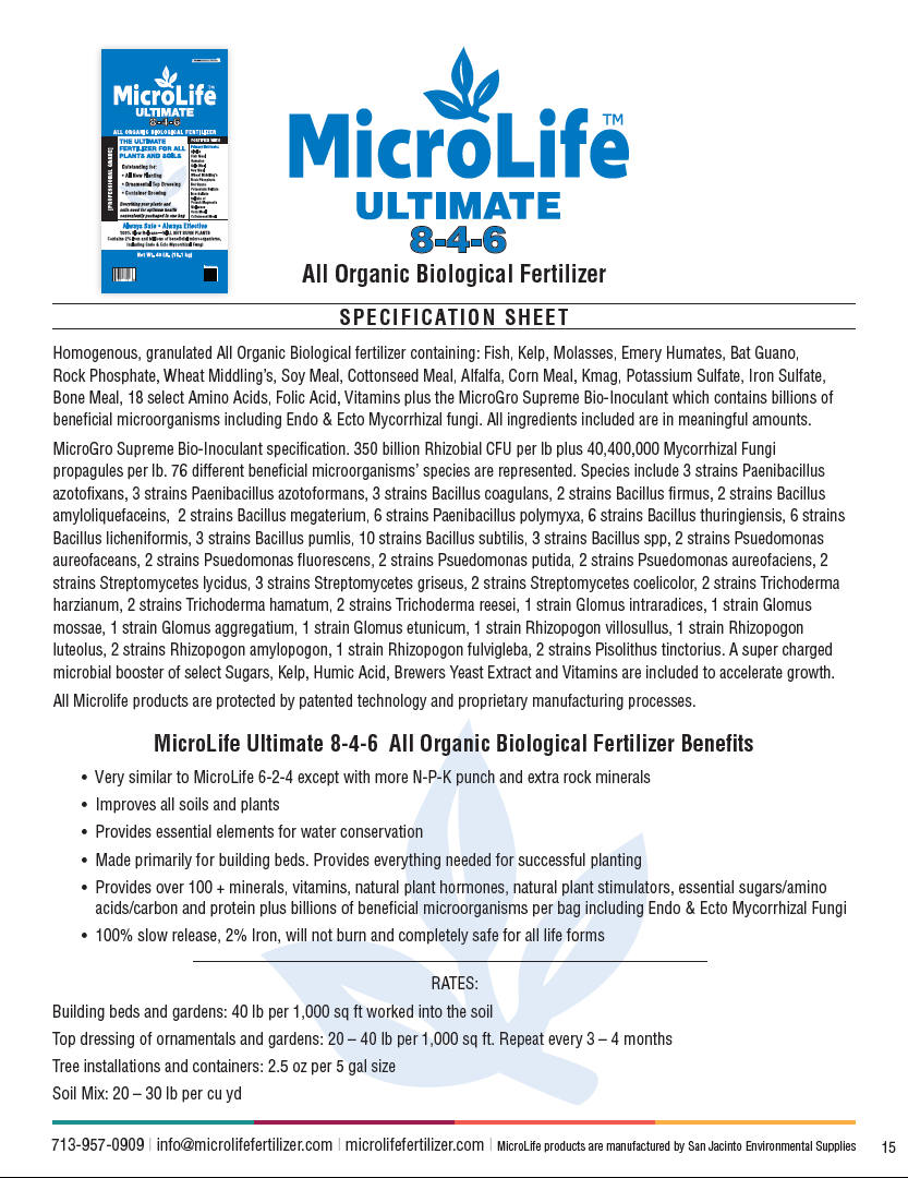 MicroLife Ultimate 8-4-6 | 7 LB Jug