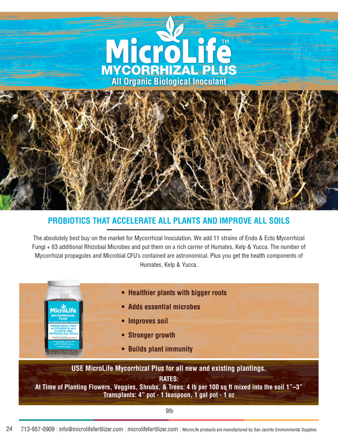 MicroLife Mycorrhizal Plus | 9 LB Jug