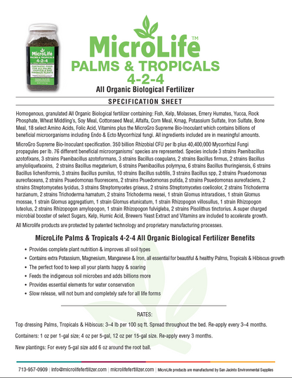 MicroLIfe Palms & Tropicals 4-2-4 | 7 LB Jug