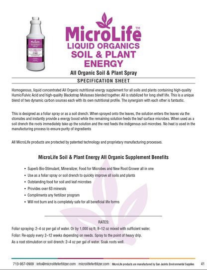 MicroLife Soil & Plant Energy | 1 Quart